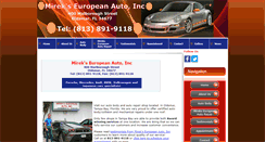 Desktop Screenshot of mirekseuropeanauto.com